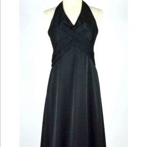 BCBG MaxaZria Black Long Dress Halter Neck-Size 8